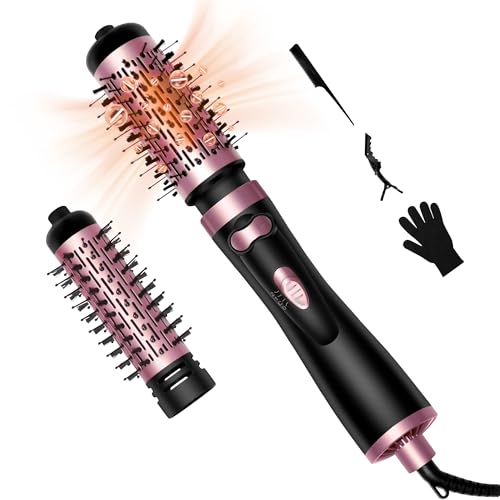 Hair Dryer Brush, 3-in-1 Rotating Round Hot Air Spin Brush Set with 2 Brushes (2