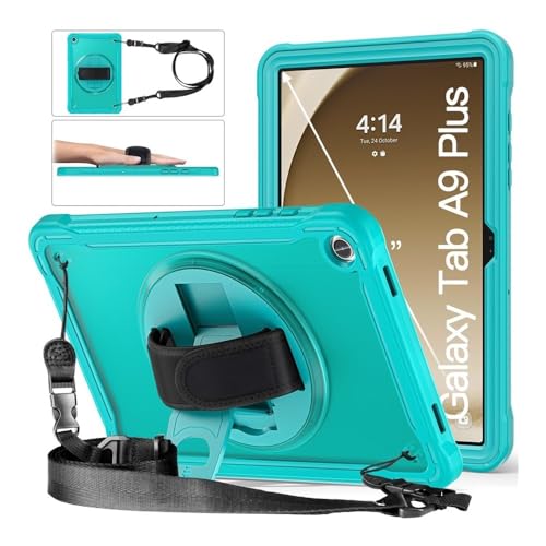Protège iPad Mini 7 2024 transparent 8.3 pouces bleu à bague rotative