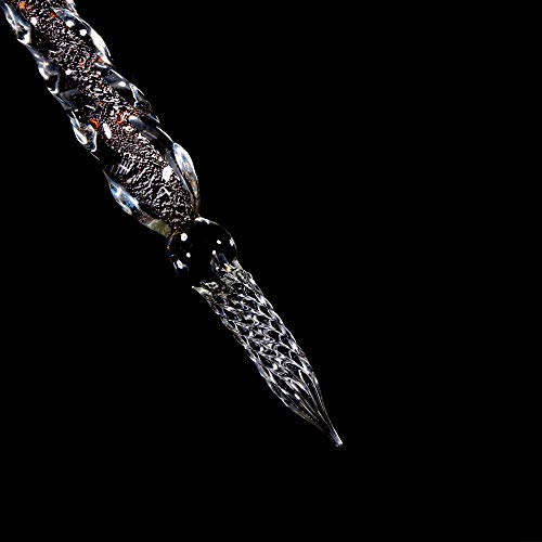 Molshine Handmade Glass Dip Pen Crystal Calligraphy Pen Signature Dipped Pen For Artist Women Men Teens,Writing Drawing Decoration Gifts (Brown) #TOP2