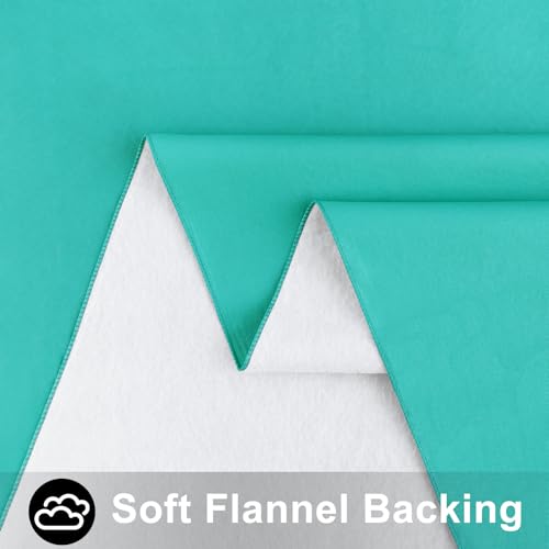Image of Smiry Rectangle Table Cloth 60x120 Inch, Waterproof Wipeable Vinyl Tablecloths Protector, Oil Spill Proof Plastic Table Cover for Dining, Picnic, Camping, Outdoor, Teal