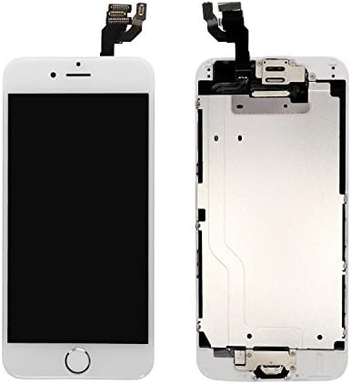 Nroech Screen Replacement for iPhone 6 (White) with Home Button, LCD Touch Screen Display Assembly Front Camera, Ear Speaker and Sensors, Repair Tools and Screen Protector