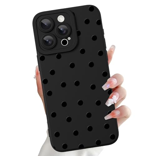 Coque iPhone 15 Pro Max OOK à pois noirs en silicone souple et mince