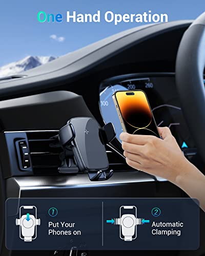 Wireless Car Charger, Cafele 15W Fast Charging Auto-Clamping Car Charger Phone Holder Mount, Car Phone Holder Wireless Charger For Samsung Galaxy S23 Ultra S22 S21 S20, Iphone 14 13 12 Mini Pro Max #TOP6