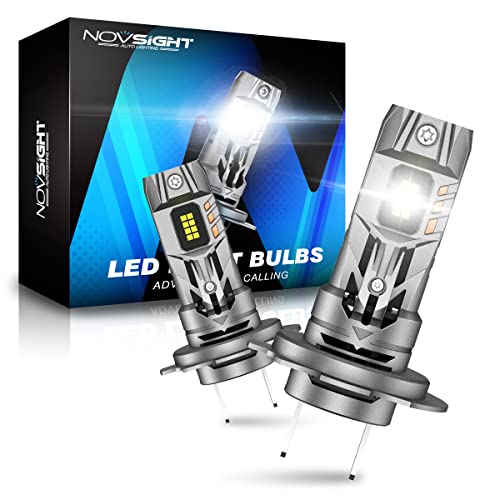 NOVSIGHT H7 LED Headlight Bulb - 90W 30000LM H7 Headlight Bulb 1:1 Size Super Bright 6500K White Light Conversion Kit Plug and Play IP68 Waterproof Pack of 2