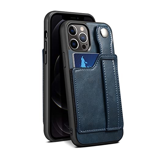 Étui portefeuille d'affaires iPhone 11 Pro bleu antichoc avec fentes cartes