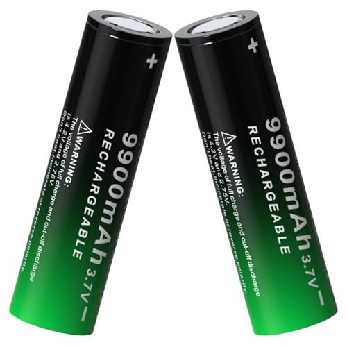 PAOWANG 2 Pack 3.7v Lithium Polymer Ion 18650 Rechargeable Battery Upgrade Capacity Batteries for Headlamp, Flashlights, Remote Control and More-Flat Top