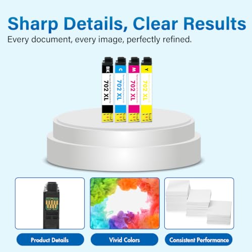 Image of Remanufactured Replacement for 702XL WF-3720 Ink Cartridges Combo Pack