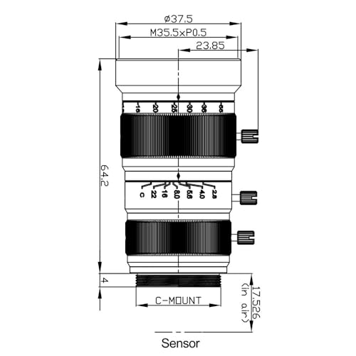 Objectif de caméra de sécurité 10-55 mm téléobjectif zoom manuel