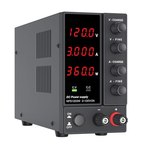 Fuente de alimentación de 0 a 30 V/60 V/120 V 0 a 10 A, bancos ajustables variables, fuentes de alimentación con control de codificadores y afinación fina