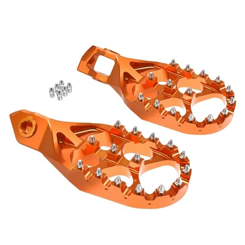 Estribos Forjados Agrandados Reposapiés Pedales Apoyo Para 125-500 250 300 350 Para EXC EXCF XCW 2024 Para XC SX XCF SXF 2023-2024 Estriberas Moto(Naranja)