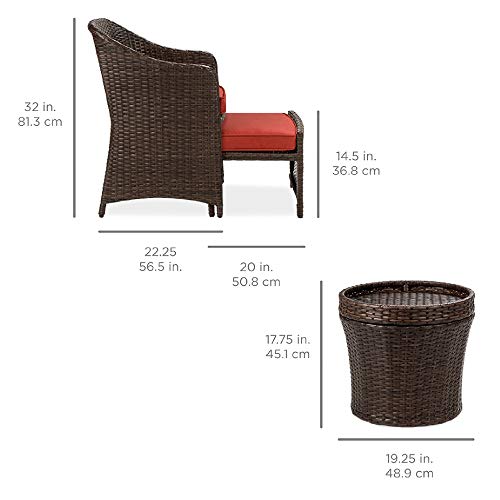 Best Choice Products SKY5696 5-Piece Outdoor Patio Furniture Set, No Assembly Required Wicker Conversation Bistro & Storage Table thumb #5