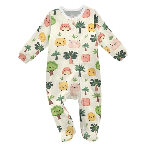 vvfelixl Baby Sleepers Cartoon Cute Plant Elf Baby Onesie Clothes for Girl Boys One-Piece Footies for 3-6 Months