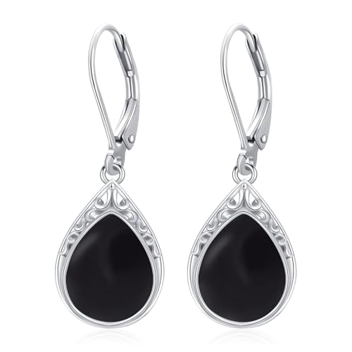 Teardrop Earrings for Women Celtic Filigree Drop Earrings Sterling Silver Leverback Jewelry Christmas Gifts for Women Mom