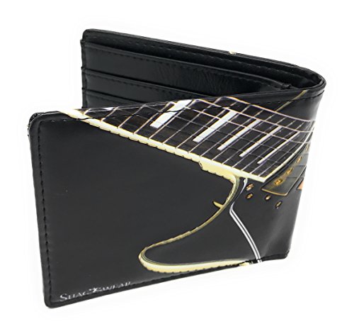 Shag Wear Electric Guitar Billfold Wallet for Men and Teen Boys Vegan Faux Leather3