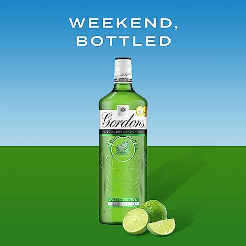 Gordon’s Special Dry London Gin | 37.5% vol | 1L | Award-Winning | Triple-Distilled London Dry Gin | Clean Juniper-Dominant Taste | Handpicked Gin Botanicals