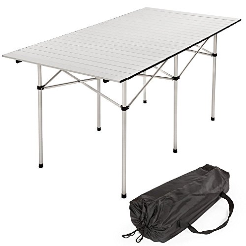 TAVOLO CM 70 X 140 CAMPEGGIO arrotolabile ALLUMINIO CAMPER MONTAGNA FER 199285