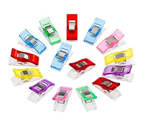 FLowcc Lot de 50Pcs Clips Pinces en Plastique pour Reliure Couture Artisanat (Mixcolor) Cuisine