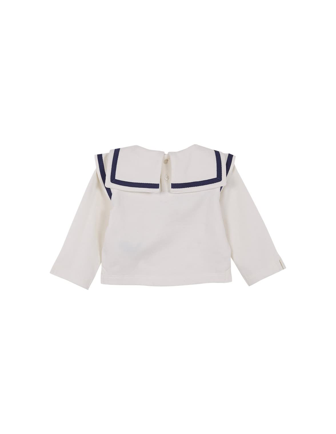 GOCCO Sudadera Marinera CRUDA Y Azul, Felpa Bimba 0-24, Blanco ROTO,