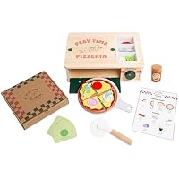 38-Piece Kids Wooden Pizzeria Montessori Play Food Set