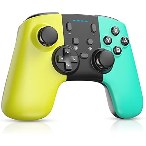 Diswoe Mandos Switch Inalámbrico para Switch/Lite/OLED, Switch Pro Controller Wireless con Turbo/Gyro Axis/Dual Shock/Wake Up, 500mAh Batería, Fácil Sincronizar, Antideslizante y Ergonómico Cover