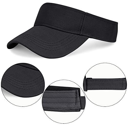 jerbro Unisex Visoren Cap Sonne Hut Golf Tenniskappe mit Sonnenblende Baseball Kappe Baseballmütze Einstellbar Visor Sommer Schirmmütze für Damen Herren (Schwarz)
