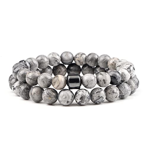 Bracelet en pierre naturelle oeil de tigre et lave noire pour yoga balance