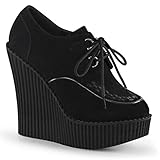 Demonia Women's Cre302/Bvs Fashion Sneaker, Black Vegan Suede, 10 M US