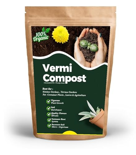 Pure & Premium Organic Vermicompost Fertilizer/Flower Vegetable & Fruit Feed | All Purpose Plant Food for Indoor & Outdoor - Garden Fertilizer 1 kg