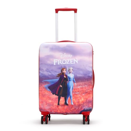 Image of NOVEX Disney Frozen Travelling Kids Trolley Bags For Girls | Spinner Luggage /Suitcase For Kid With 4 Wheel | Red, 18-Inch Roller Case | Polycarbonate Unique Bags, 50 Cm