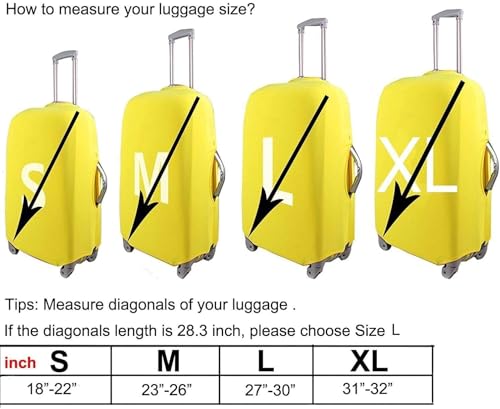 Image of Trolley Printed Cover Luggage Bag Polyester | Trolley Bags | Suitcase | Travel | Protector | Printed | Washable| Anti-Scratch Blue (Blue, 76 CM)