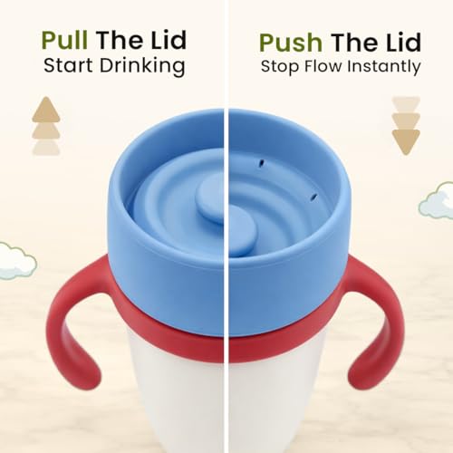 Image of tutots 360 Spill-Proof Sipper Cup with Handles, BPA Free, Leak-Proof, Easy Grip Toddler Drinking Cup (12+ Months)