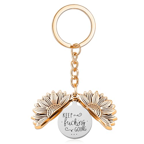 Zimocepuz llavero de girasol, llavero pulsera colgante de bolsa, regalo motivacional para mujeres y hombres