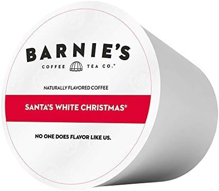Barnie's Single Serve Santa's White Christmas Coffee Pods with Coconut, Caramel, and Warm Vanilla Flavors, Medium Roast Coffee Compatible with Keurig Brewers, 48 Count