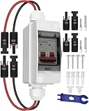 CNLonQcom Solar Panel Disconnect Switch 32 Amp 500V DC Miniature Circuit Breaker with PV Connector and IP65 Waterproof Box for Outdoor PV or AC Stystem