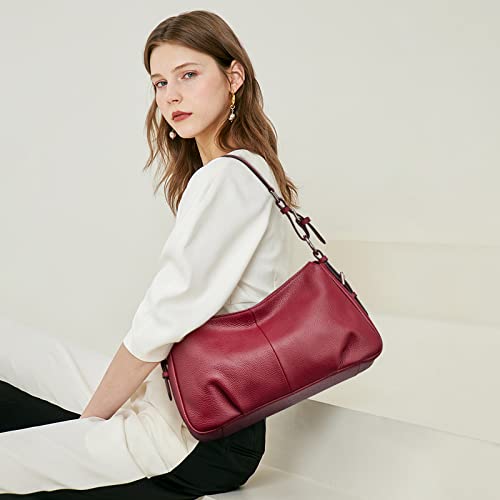  S-ZONE Women's Genuine Leather Shoulder Bag for Ladies with Top-handle and Purses
| S-ZONE Women's Hobo Genuine Leather