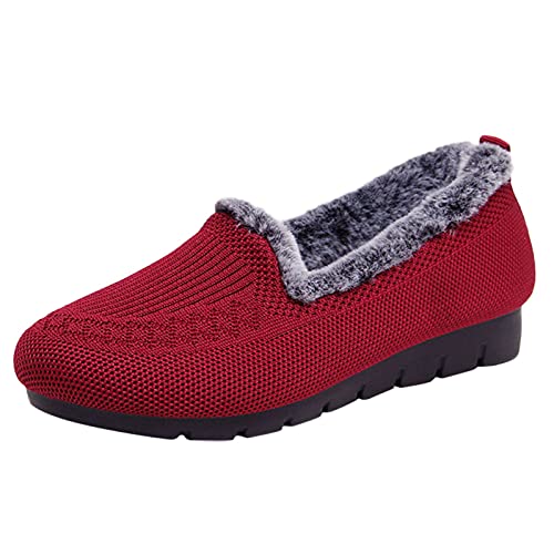 Stay&me Zapatillas De Pano Mujer Zapatos Redondos de Fondo de Terciopelo cálido y Zapatos Casuales...