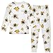 Bees White Fall Outfit 3T Boys Girls Footless 2 Piece Set