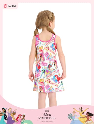 Image of Disney Stitch Princess Frozen Elsa Minnie Mouse Girls Tank Dress Sleeveless A-Line Sundress Summer Beach Clothes 2-9 Years