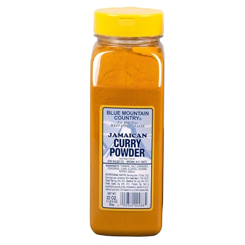 Blue Mountain Country Jamaican Curry Powder – 22 oz Shaker Bottle | Authentic West Indian Curry Spice Blend for Meat, Seafood, Vegetables & More