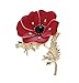 GAOZONGTER Enamel Red Crystal Flowers Poppy Brooches for Women Soldier Remembrance days Gifts Poppy Pins
