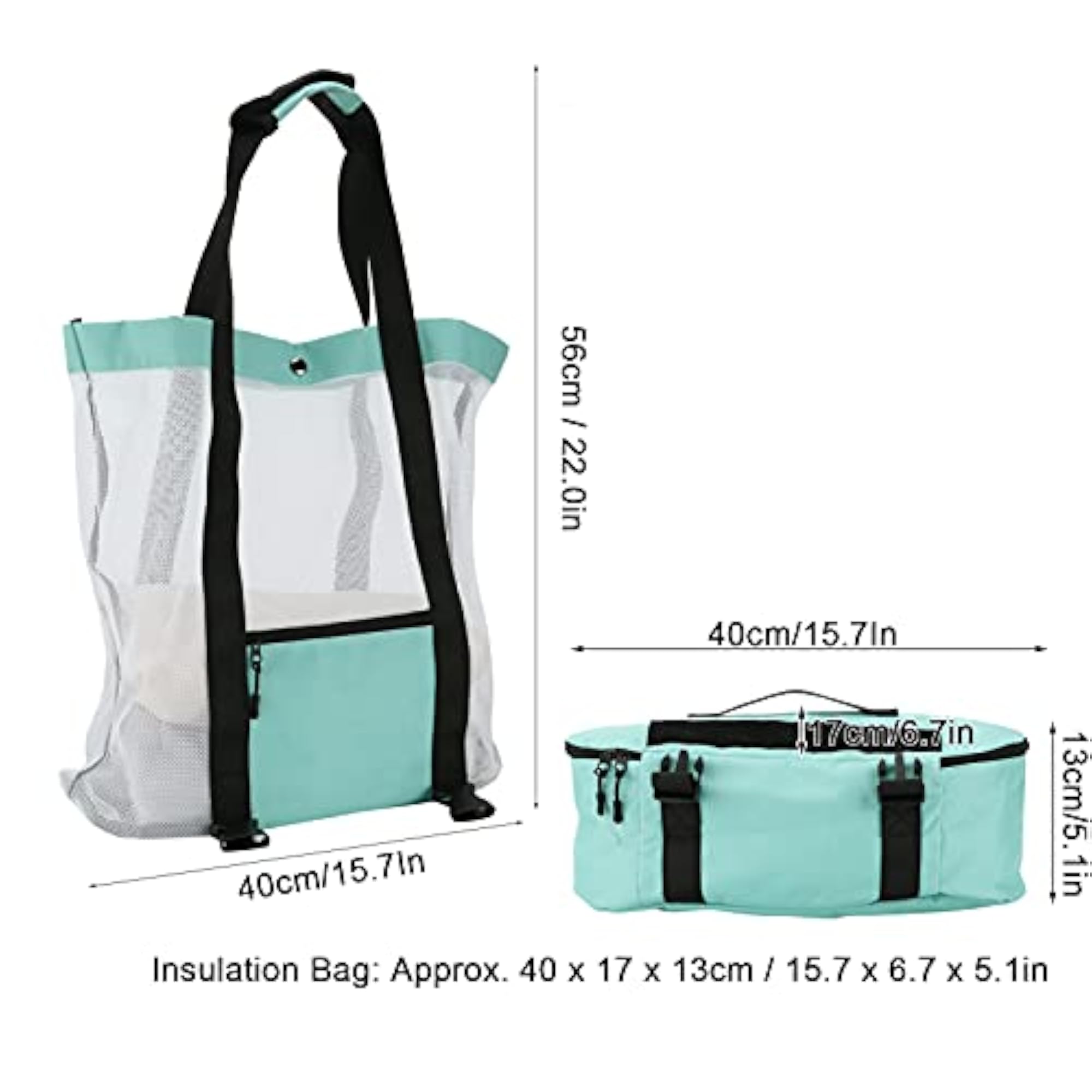 Large Outdoor Mesh Beach Handbag, Breathable Thermal Insulation
