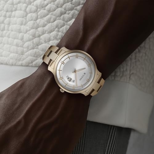Image of Titan Silver White Dial Analog Watch for Men-90170WM01