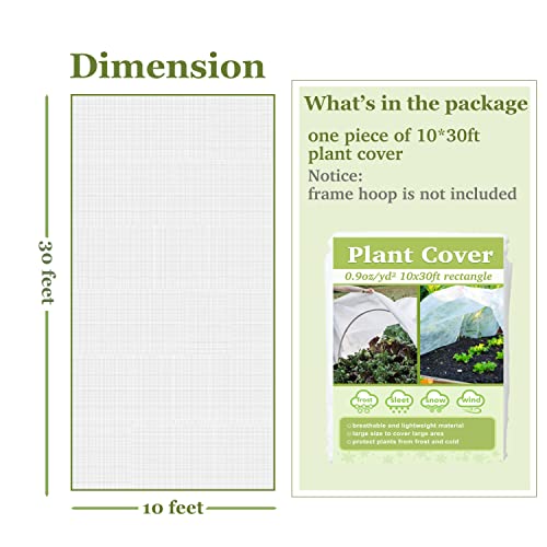 Plant Covers Freeze Protection 10X30Ft Floating Row Cover 0.9Oz/Yd² Plant Covers For Winter Garden Fabric For Cold Sun Protection #TOP3
