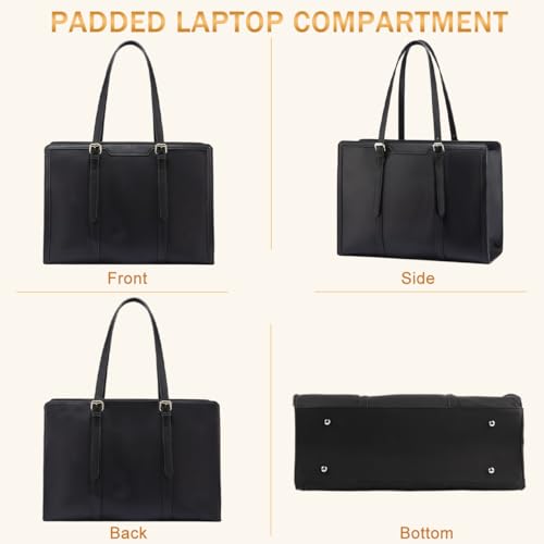 Image of PALAY Tote Bag for Woman 15.6 inches Laptop Tote Bags PU Leather Business Briefcase Shoulder Bag Commuting Handbag Crossbody Bags for Women