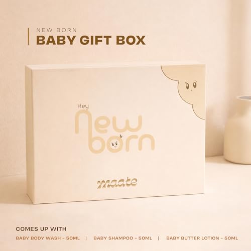 Image of Maate Baby Care Newborn Gift Set | Collection of All Baby Skin & Hair Care Needs | Baby Gift Set for New Born | Baby Kit | Pack of 3 | Baby Shampoo,Baby Body wash and Baby Body Lotion
