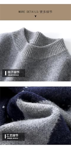 Men's Winter Wool Sweater O-Neck Thickened Lozenge Pullover Business Casual Knitted Jumper Top Large Size Sweater2