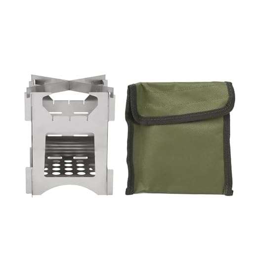 Backpack Wood Stove, Portable Stainless Steel Folding Wood Stove for Outdoor Camping / Travel / Hiking / Picnic - 3.9 x 3.9 x 5.0 Inches