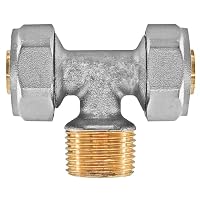MegaHaustechnik Wandwinkel Doppelt – 1/2 Zoll IG, Für Verbundrohr 16x2 Mm, Messing, Trinkwasser Geeignet