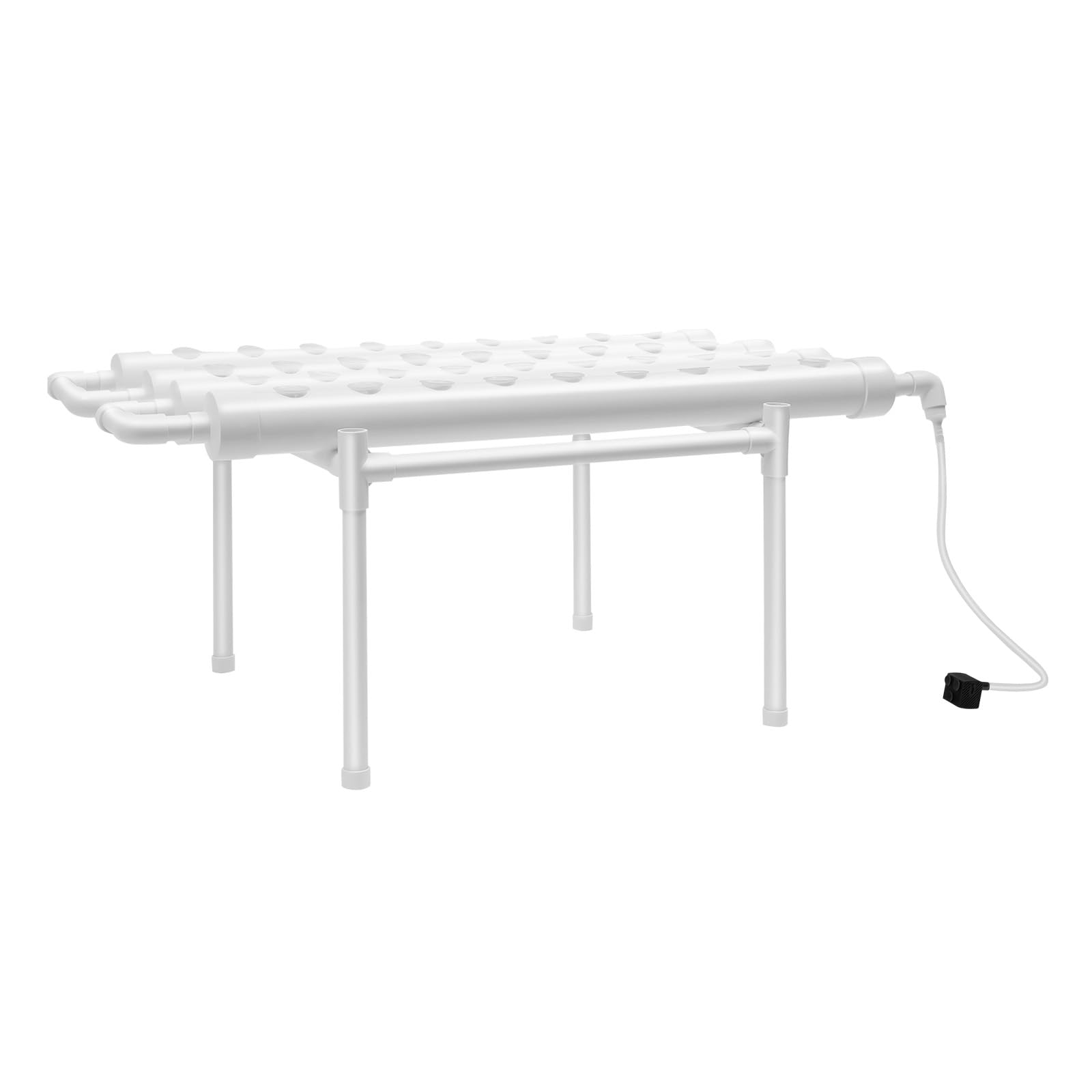 Système de culture hydroponique à 36 trous 1 couche 4 tubes Blanc 100 x 50 x 30 cm
