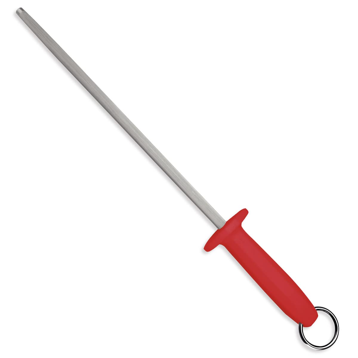 TramontinaProfessional 10 Inches Grooved Shapener with Carbon Steel Rod and Red Polypropylene Handle